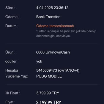 Sipariş Numarası Eksikliği Ödeme Sorunu Yarattı