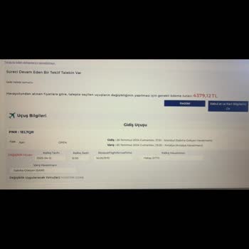 Bilet Değişiklik Talebinde Haksız Ücretlendirme