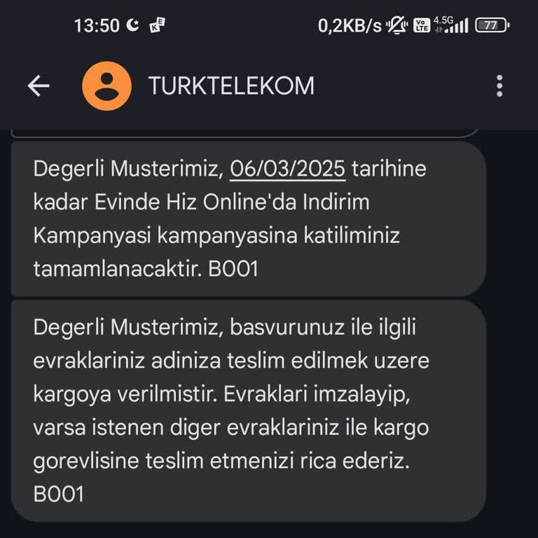 Modem Teslimatı Ve Fatura Sorunu