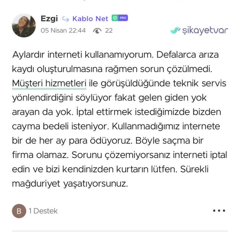 TÜRKSAT Kablo Net'te Sürekli İnternet Sorunu