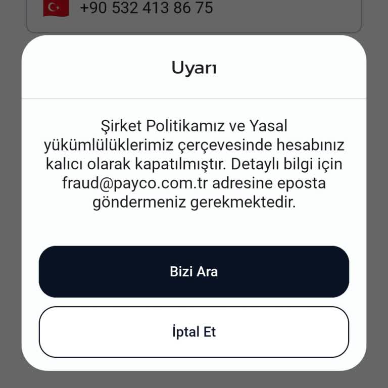 Payco Hesabımın Haksız Kapanması