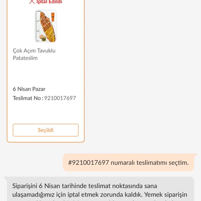 Yemek Teslim Edilmedi, Para İadesi Yapılmadı