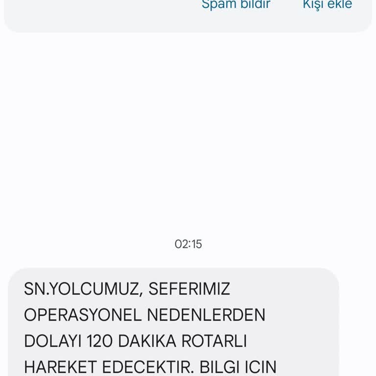 Gece Gelen Mesaj Ve İptal Edilemeyen Bilet Sorunu