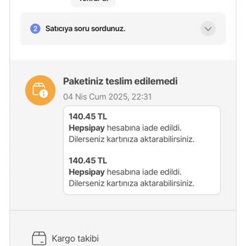 Siparişin İptali Ve Ürün Teslimat Sorunu