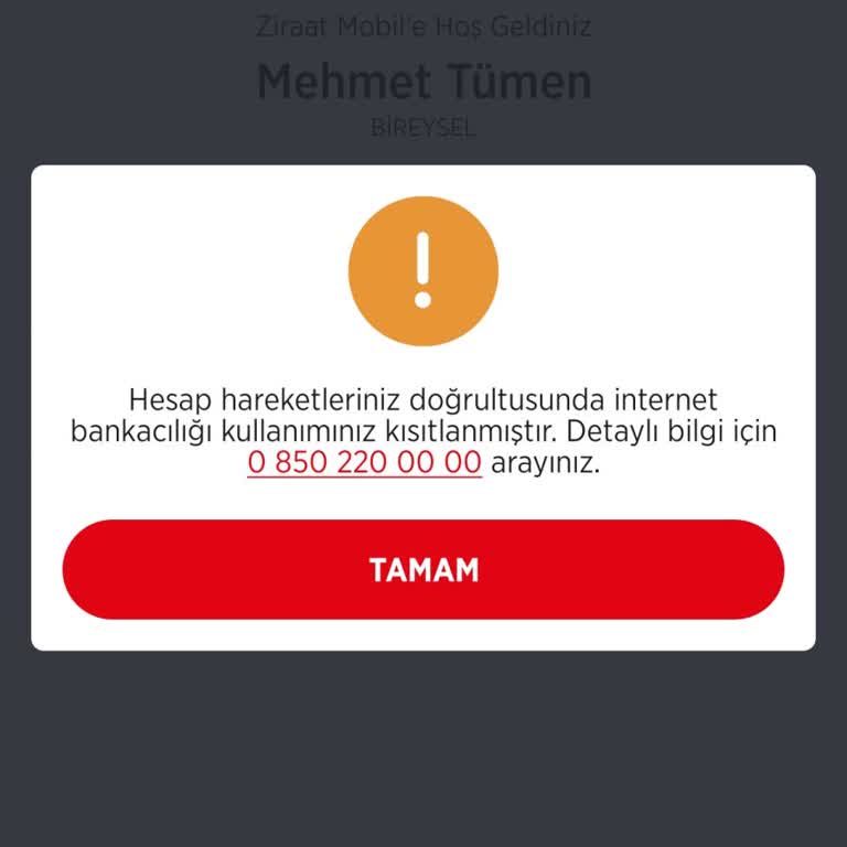 Ziraat Mobil Hesabım Bloke Oldu, Yardım Bekliyorum!