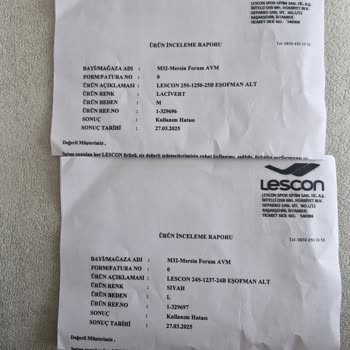 Lescon Eşofman Altlarında Kalite Sorunu Ve Yanıltıcı İnceleme Sonucu