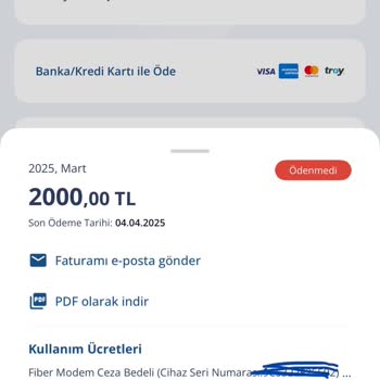 Yanlış Faturalandırma Ve Modem İadesi Sorunu