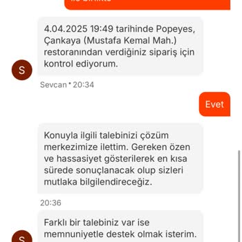 Eksik İçecek Mağduriyeti: Popeyes Siparişimde Çözüm Yok!