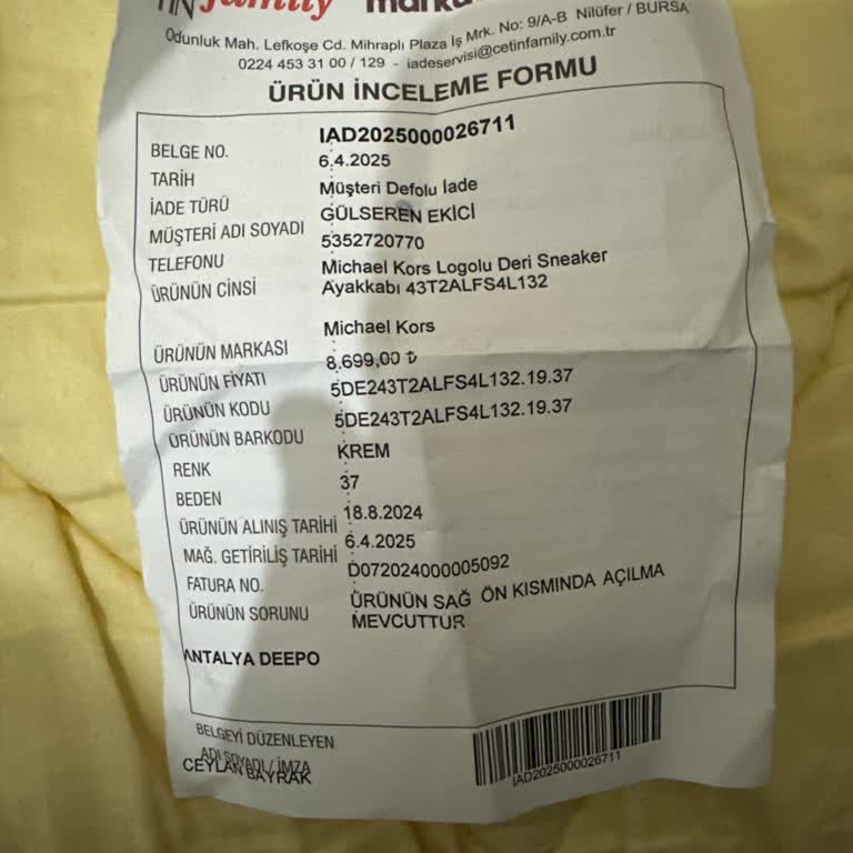 Kalitesiz Ürün Ve Uzun İnceleme Süreci Hayal Kırıklığı Yarattı