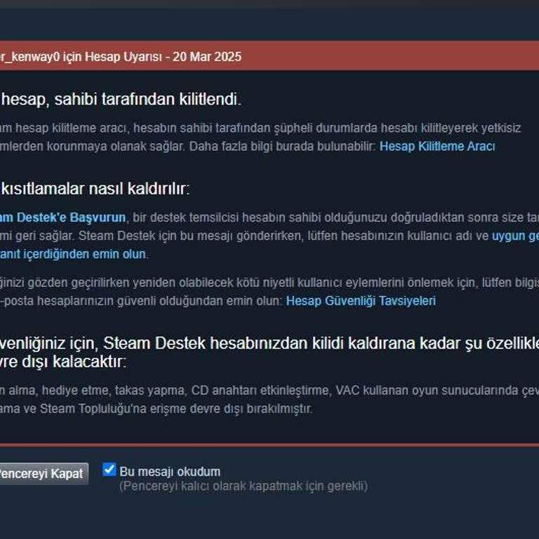 Steam Hesabım Haksız Yere Kilitlendi!