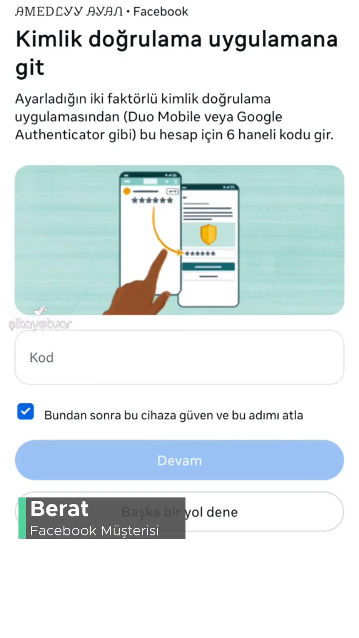 Facebook İki Faktörlük Doğrulama Kodu Gelmiyor Hesabıma Erişmem Lazım Acil! videonun kapak resmi
