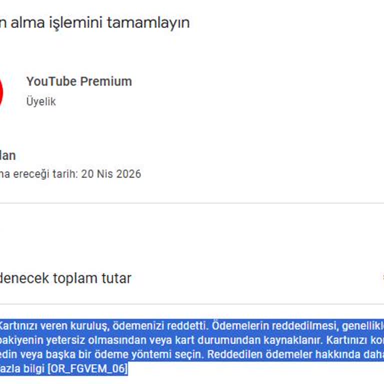 Vodafone Pay Sanal Kart İle Ödeme Sorunları