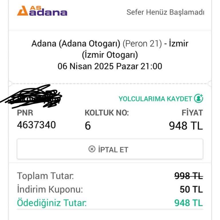 As Adana Seyahat Otobüs Gecikmesi Ve Yanıltıcı Bilgilendirme!