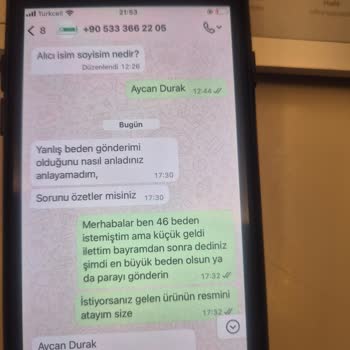 Yanlış Beden Ve Zorunlu Kargo Ücreti Sorunu