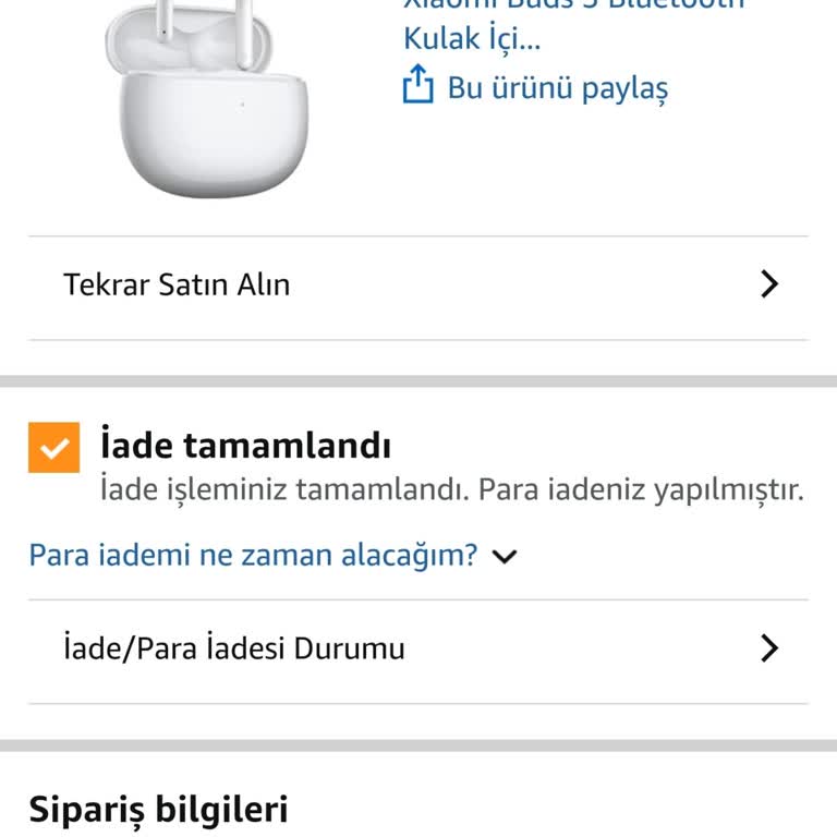 Amazon'dan Aldığım Ürün Teslim Edilmedi, Para İadesi Yapıldı