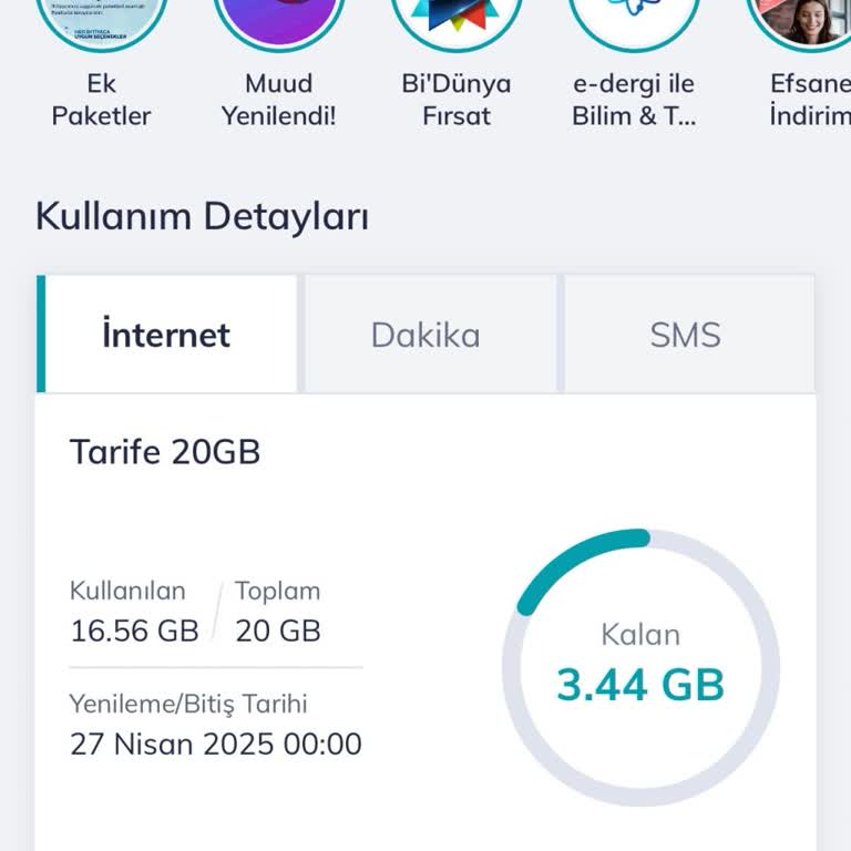 Hızla Tükenen İnternet Paketleri