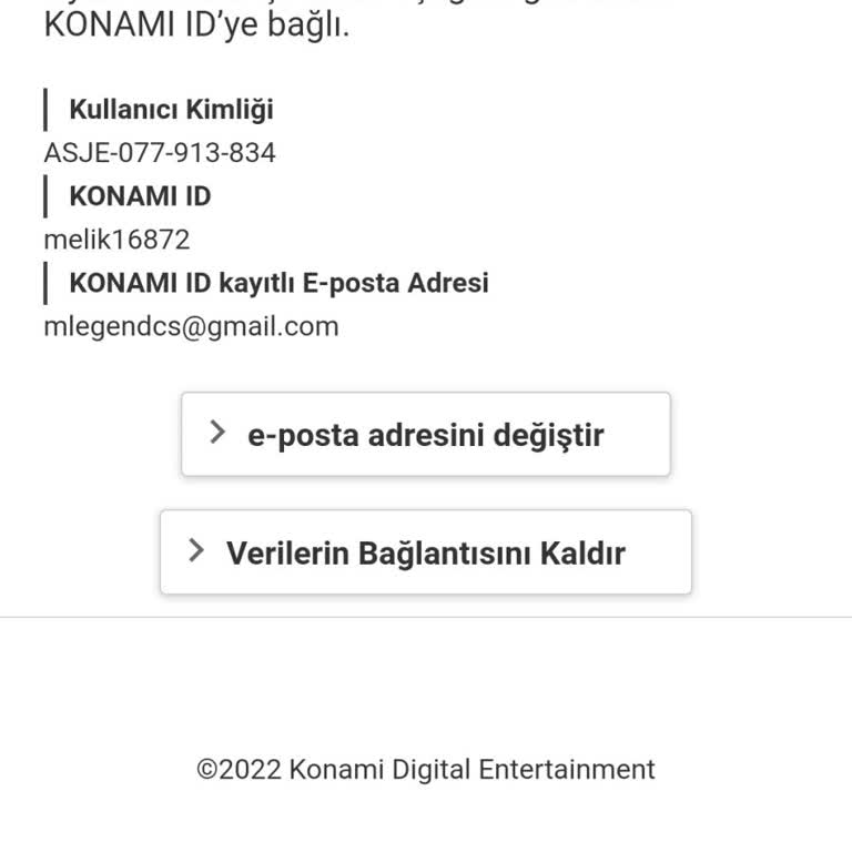 Hesabım Çalındı: Acil Yardım Bekliyorum, Konami!