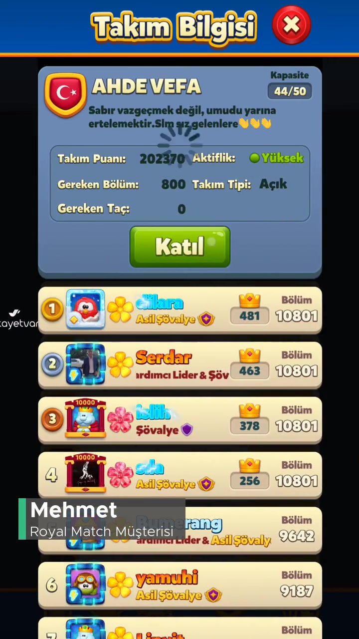 Royal Match Takımlara Giriş Yapamıyorum! videonun kapak resmi