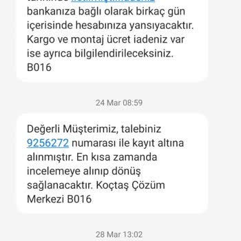 Koçtaş'tan İade Edilmeyen Ücret Sorunu