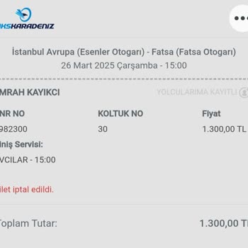 Sağlık Nedeniyle İptal Edilen Biletin Yetersiz İadesi