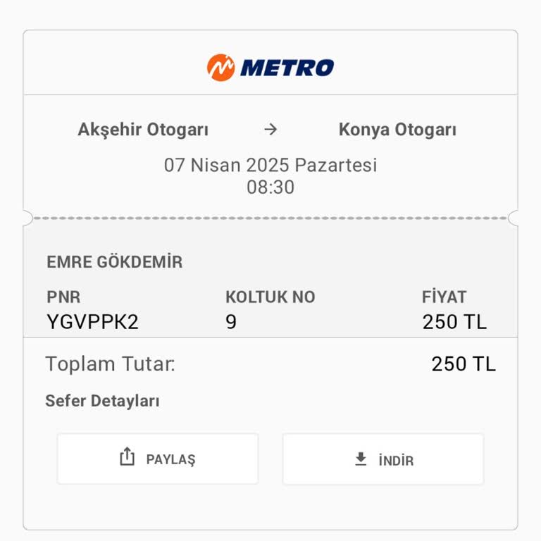 Otobüsüm Kayboldu: Metro Turizm'den Bilet İadesi İstiyorum