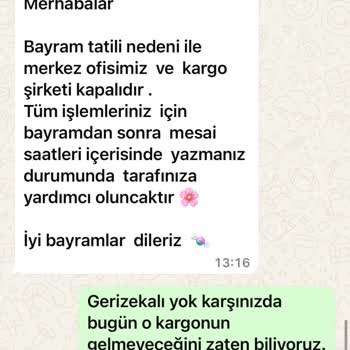 Sipariş Bayram Öncesi Söz Verildiği Gibi Gelmedi