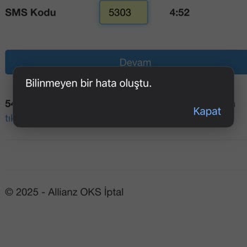 Allianz BES İptalinde Sistem Sorunu