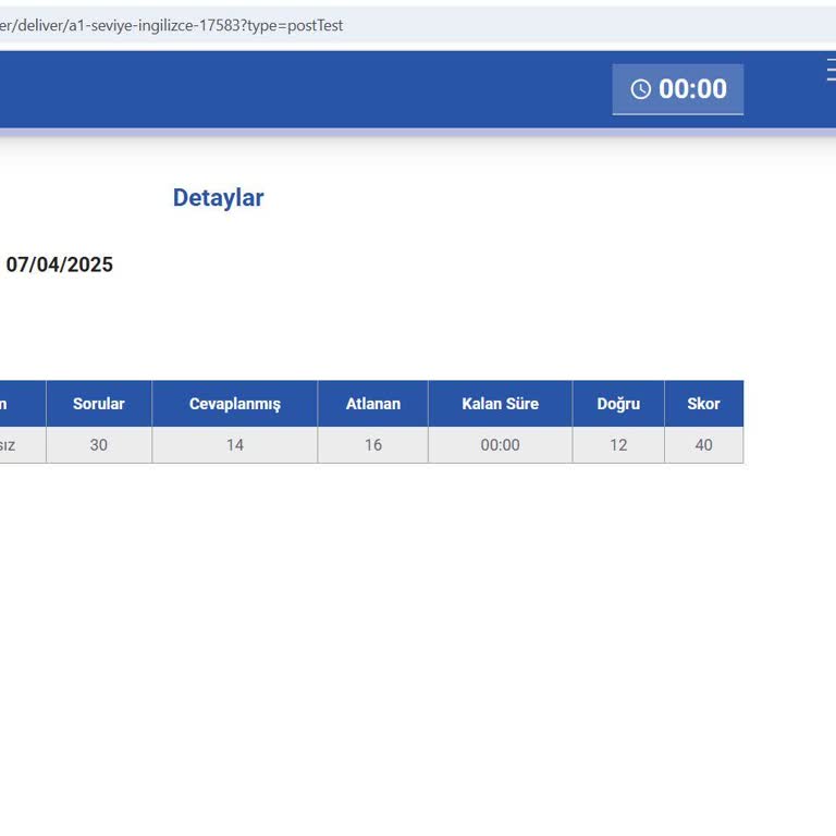 BTK Akademi Testinde İlerleme Sorunu