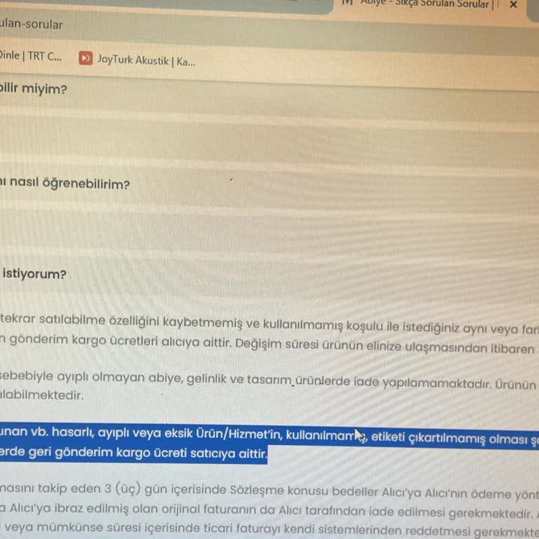 Verda Moda'da İade Sorunu Ve Müşteri Hizmeti Hayal Kırıklığı