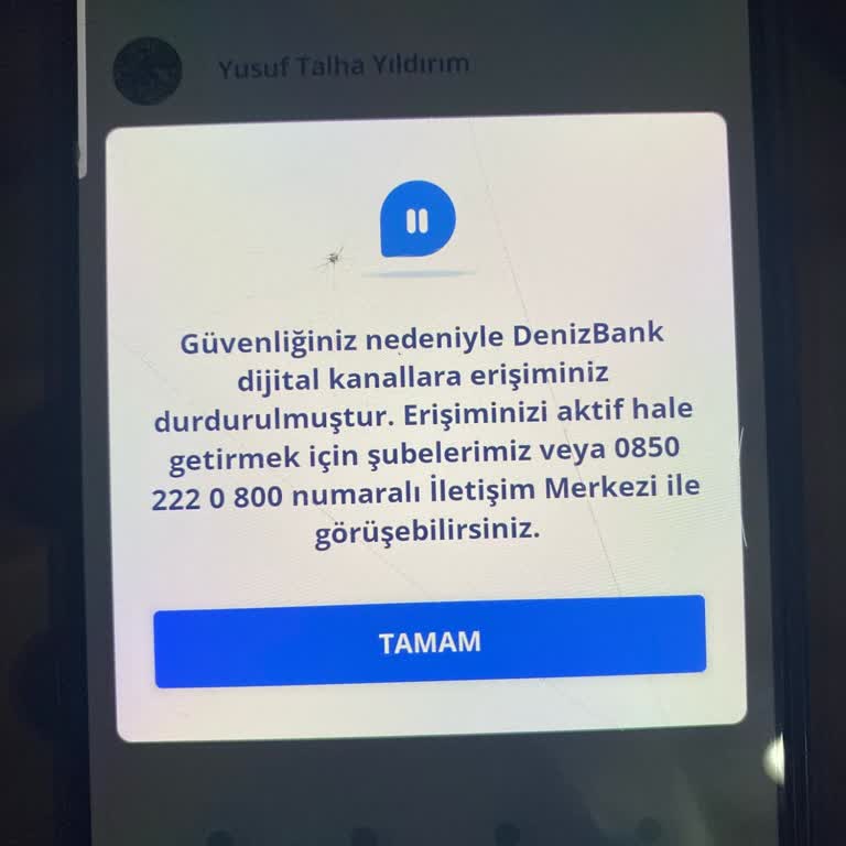 Denizbank Uygulamasına Erişim Sorunu Ve Bloke Şikayeti