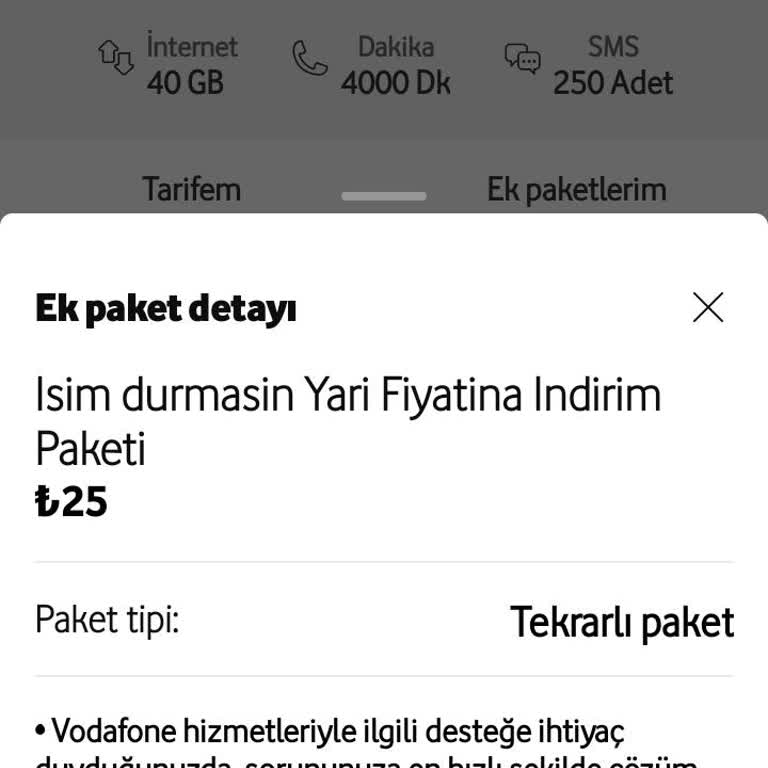 Ek Paket İptal Sorunu