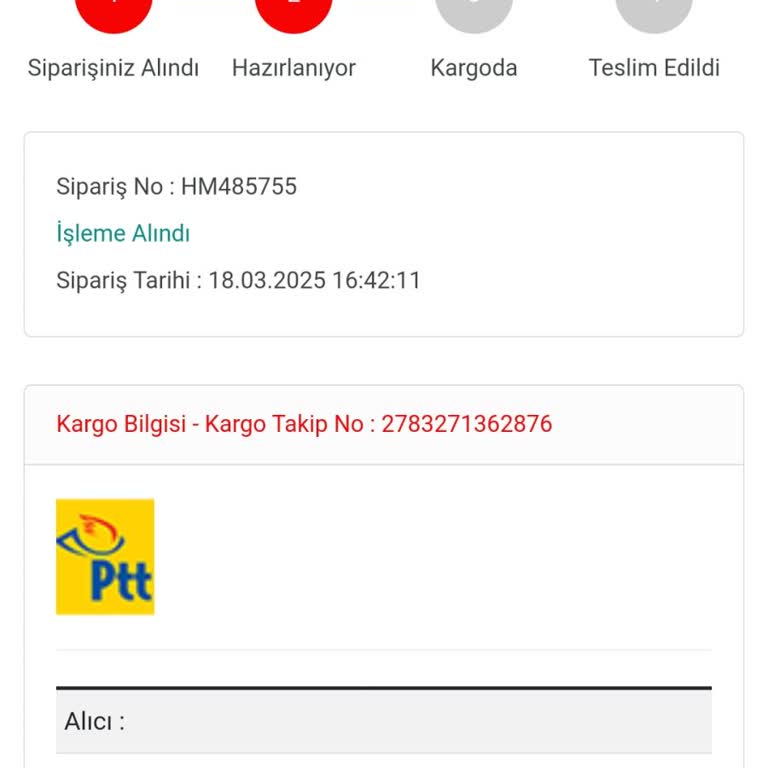 Siparişim Kayıtsız Ve Stokta Yok, İletişim Kurulamıyor