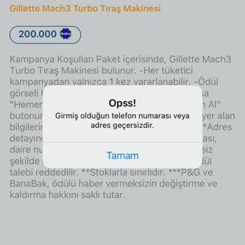 Banabak Uygulamasında Hediye Alma Sorunu Ve Müşteri Hizmetleri Eksikliği