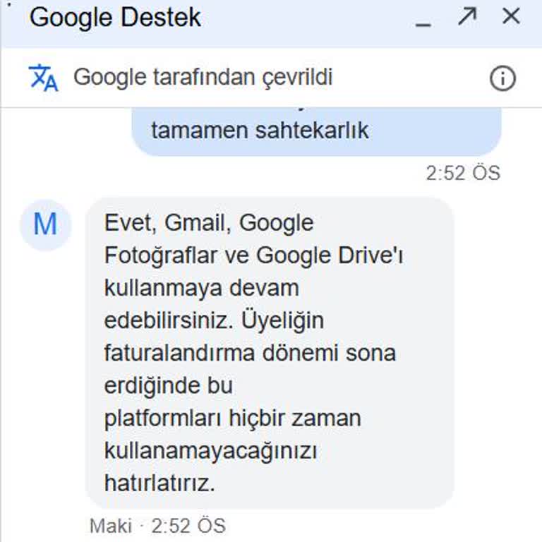 Google Drive Aboneliği Gmail Hesabımı Tehdit Ediyor