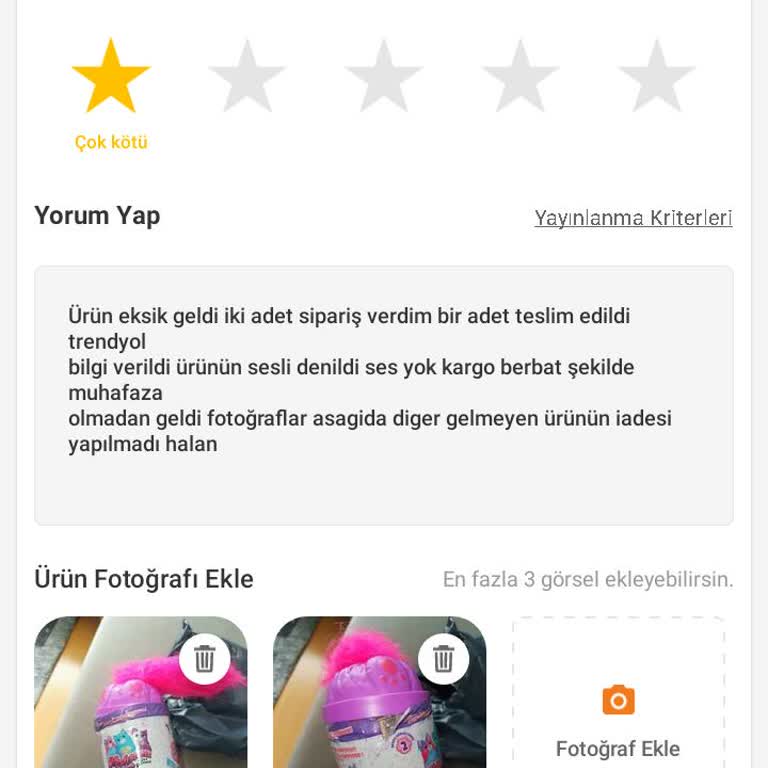 Yorum Sansürü Ve Eksik Ürün Sorunu