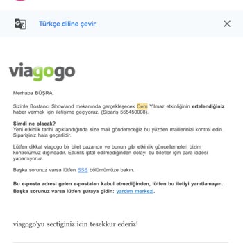 Ertelenen Gösteri Ve İade Edilmeyen Bilet Ücreti Mağduriyeti