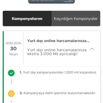 Kazanılan Millerin Kartıma Yüklenmemesi