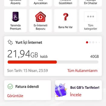Vodafone Paketimden Memnun Değilim