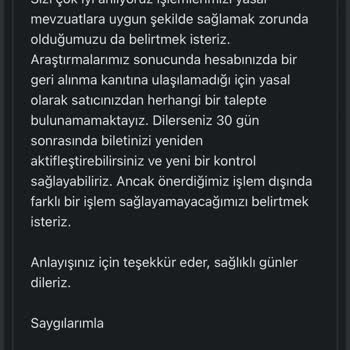 Kaybolan Hesap Ve Yetersiz Destek