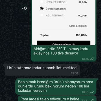 Eksik Teslimat Ve Geçersiz İndirim Kodu Sorunu