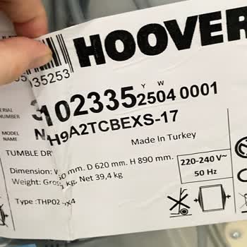 Hoover Kurutma Makinesi İçin Ekstra Aparat Ücreti Şoku