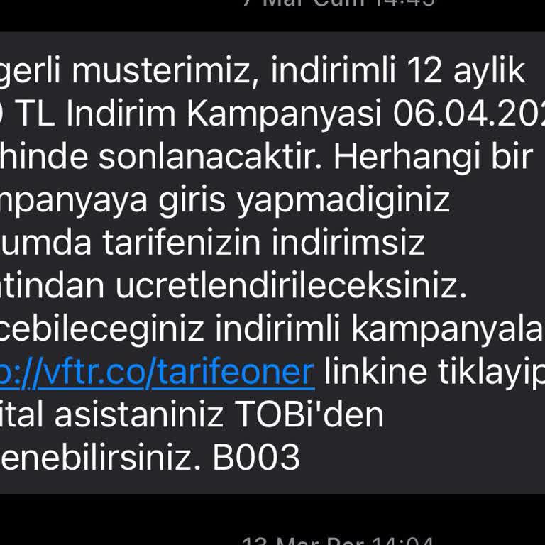 Vodafone Red Tarifemde %400 Zam: Sözleşmeye Uygun Düzenleme Talebi