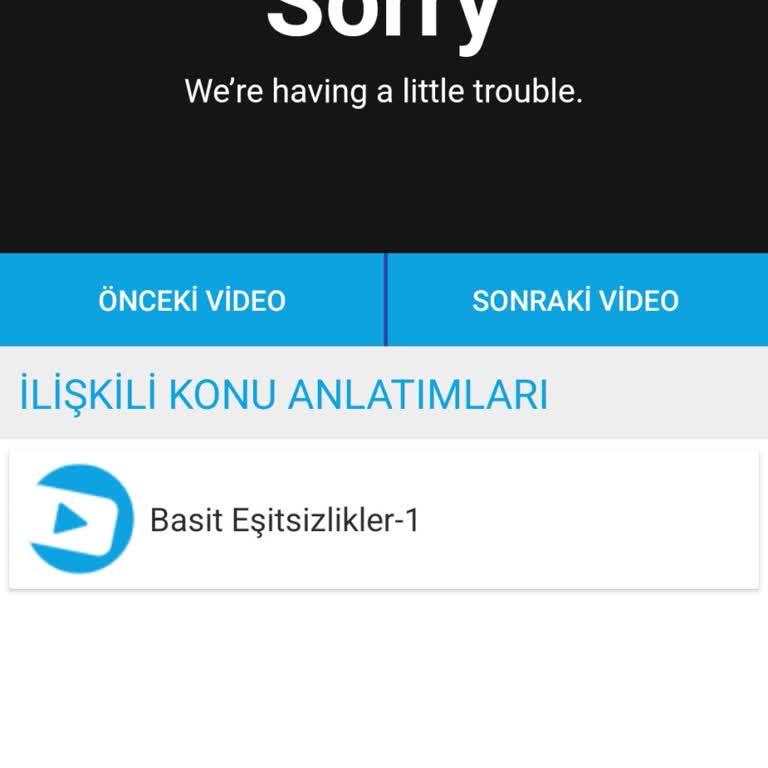 Matematik Çözüm Videoları Erişim Sorunu