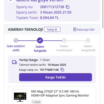Korumasız Gönderilen Monitör Ve İade Sorunları