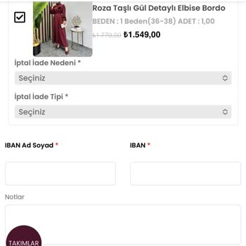 İade Edilmeyen Ücret Ve Teslim Edilmeyen Elbise Sorunu