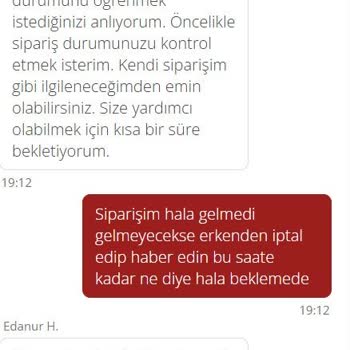 Teslimat Sorunu Ve İptal Süreci