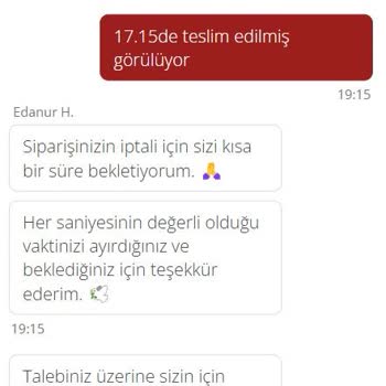 Teslimat Sorunu Ve İptal Süreci