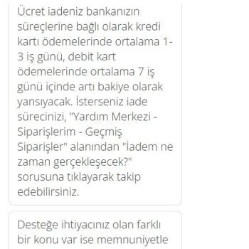 Teslimat Sorunu Ve İptal Süreci