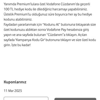 Vodafone Yanımda Premium Üyelik Ayrıcalıkları Erişim Sorunu