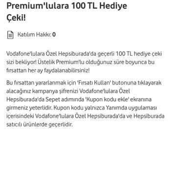 Vodafone Yanımda Premium Üyelik Ayrıcalıkları Erişim Sorunu